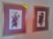 Pair of Prints by B. Sumroll, Signed, Still Life Blackberries and Grapes, Purple Matting, 20