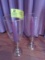 Pair of Baldwin Brass Candlesticks with Glass Globes; Candlesticks are 5.5