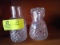Group of 2 Polish Glass Bedside Water Containers, 1 with the glass cover