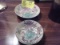 Matching Pair of Oriental Decorative Dishes, Rose, Teal, Purple, Floral with Butterflies