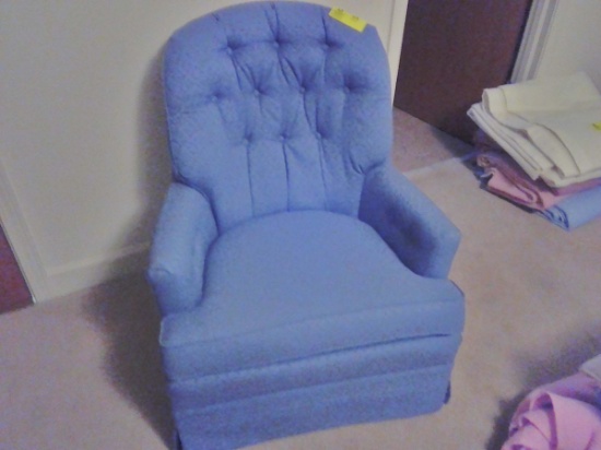 Upholstered Swivel Rocker, 29" wide x 24" deep x 34" tall, with tufted back