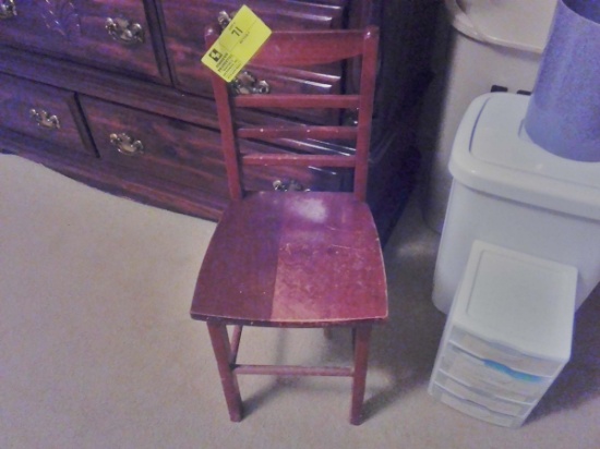 Child's Solid Wood Straight, Ladder Back Chair,  27" tall x 12" deep x 12" wide