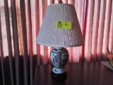 Designer Lamp with Asian Rose Medallion Design and Shade; 24