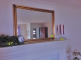 Beveled Mirror with Gold Ornate Frame, 45