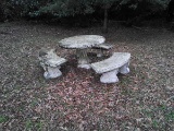 Cement Picnic Table with 3 Double Seat Benches