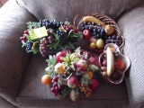 Group of Fruit Baskets with Artificial Fruit