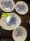 9 Piece Lot of Vintage Blue and White Transfer Ware Dishes