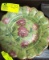 Hand painted Porcelain Green and Floral Cake Dish/Stand