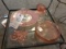 Pink Depression Etched Glass Cookie/Muffin Tray with Sweetheart Handle