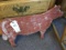 Antique Hand painted Wooden Cow Plaque
