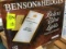 Benson and Hedges Metal Cigarette Sign