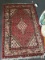 Antique Red, Blue, and Black Persian Hand Knotted Rug