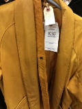 Vintage Ladies' Genuine Leather Yellow Gold Coat, Lined, with Matching Tie Sash