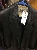 Vintage Ladies' Genuine Leather Long Black Trench Coat