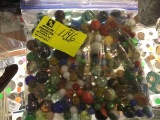 Large bag of various size antique marbles, shooters & others