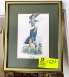 Irish Golfing Print with Golfer and Eagle in Frame