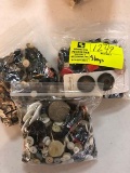 Large Bag Lot of Metal, Mother of Pearl, Bakelite, and Plastic Buttons