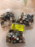 Large Bag Lot of Metal, Mother of Pearl, Bakelite, and Plastic Buttons