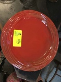 Signed Red Pottery Charger Plate