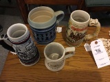 Stein Lot, includes Handmade Stamped Williamsburg, Clydesdale Horses, Forest Animals, etc.