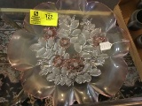 Frosted Pink Fosteria Floral Centerpiece Plate
