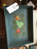 Vintage Metal Hand painted Toileware Tray