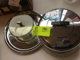 2 Piece Serving Lot, includes Cheese and Crackers Tray and Cake Plate with Lid