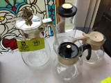 Lot of Vintage Glass Tea Pots and Juice Carafe