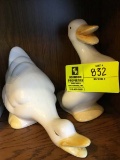 2 Piece Lot of Porcelain Duck Statues