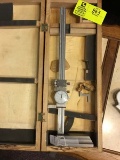 Stainless, Standing Micrometer in Wooden Box