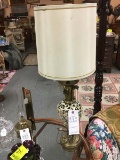 Vintage Capadamanti Hand painted Metal and Porcelain Lamp with Nudes