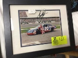 Original, Signed NASCAR #20 Bobby Hamilton Photo in Frame