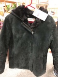 Genuine Suede/Leather Jones New York Heavy, Faux Fur Lined, Coat