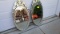 Italian Crystal Mirrors, matching pair, beveled glass with etched glass frame