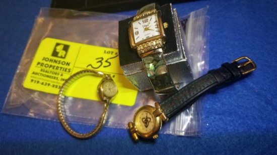 Estate Jewelry:  Group of 3 Ladies' watches