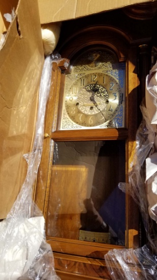Grandmother Clock, 36" x 17", Signature Series with pendulum and key to wind; works.
