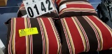 4 Rust and Brown Colored Striped Throw Pillows