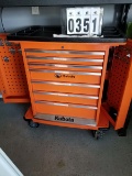 Kubota Cabinet of 7 Drawers, Opening Sides, Plastic Top, on Wheels, with Keys