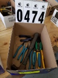 Assorted Wire Cutters, Strippers, and Hammer