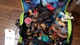 Bag of super hero figures, Skylanders and assorted Disney items