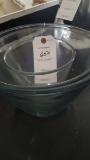 Group of 3 heavy glass mixing bowls, 6