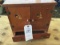 Small child's hutch w/ dog decals, 1 drawer & 2 doors, approx. 12 1/2