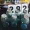 6 Ball Mason jars w/ metal screw on lids, approx. 9 1/4