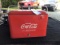 Coca-Cola metal cooler, tin insulated w/ drain plug & bottle opener