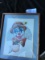 Framed clown print, signed Tom Wood, approx. 17