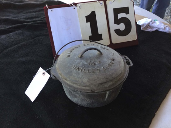 Cast Iron Pot, Stamped Wagner Drip-Drop, No. 8, Skillet Cover, Lid Chipped, Approx. 10" Round