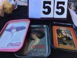 (3) Metal Coca-Cola Trays