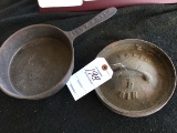 Cast iron 3-legged small Dutch oven, pot marked No. 1 8 IN. HB&T Phila, cover marked Balto S8 IN