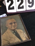 Framed picture of Harry S. Truman from Sunday News New York picture newspaper in color