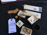 Group of costume jewelry including some sterling: chains, charms, ladies watches, etc.